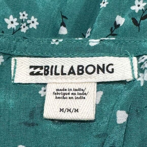 Billabong Soft Seas Floral Green Maxi Dress Women's Medium Billabong Soft Seas Floral Green Maxi Dress Women's Medium